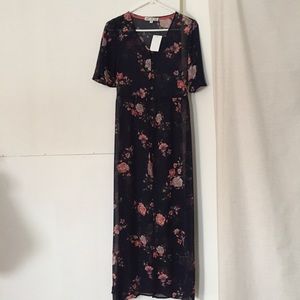 Sheer floral slip dress